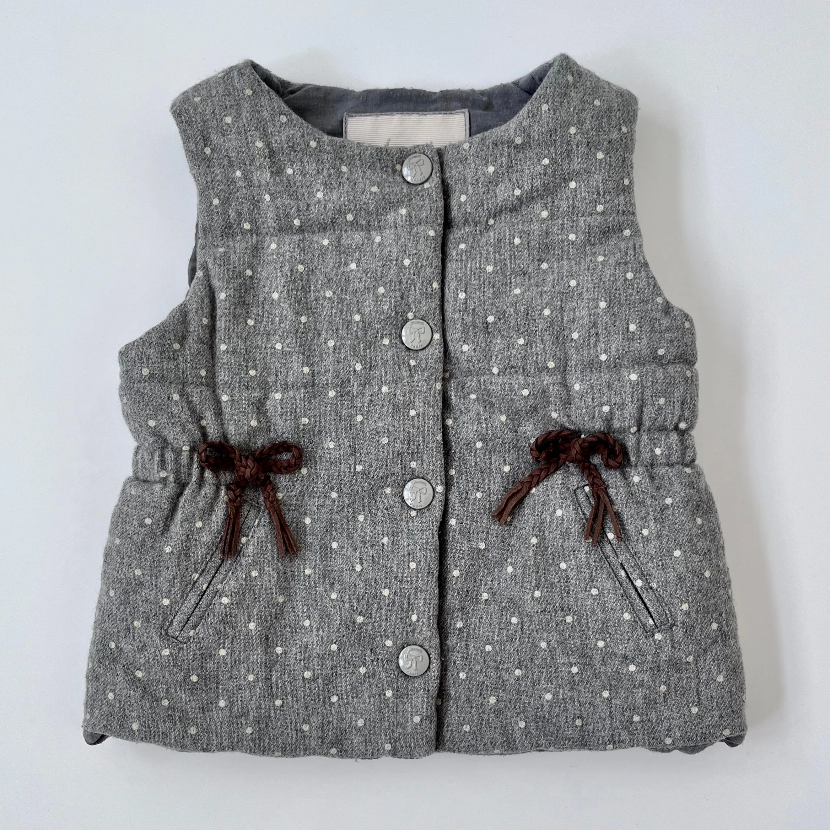 Jacadi Grey Polka Dot Gilet: 18 Months