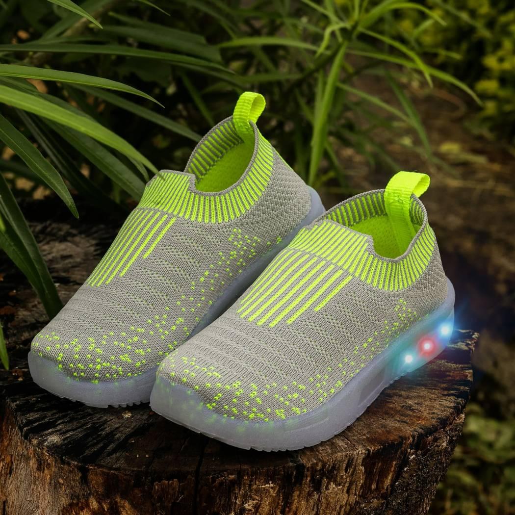 Jumbo Breathable Slip-On Shoes With LED Lights