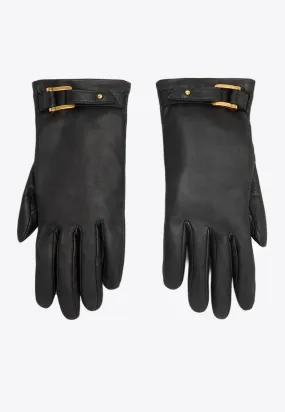 Leather Gloves with Strap