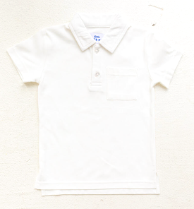 Little Paper Boat - White Short Sleeve Polo