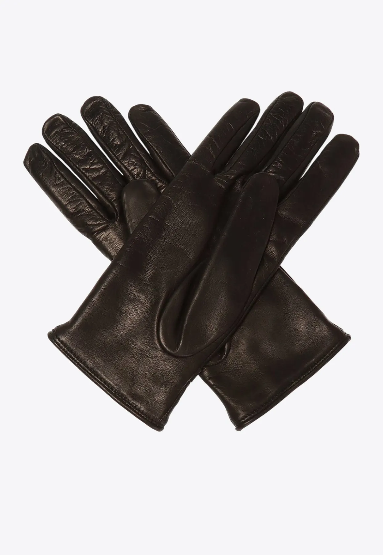 Logo Plaque Leather Gloves