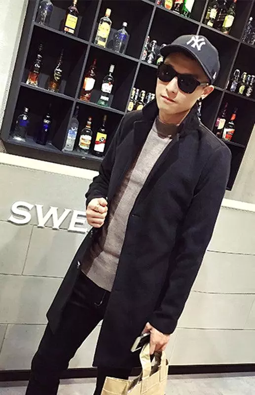 Long Woolen Men Winter Coat