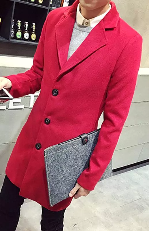 Long Woolen Men Winter Coat