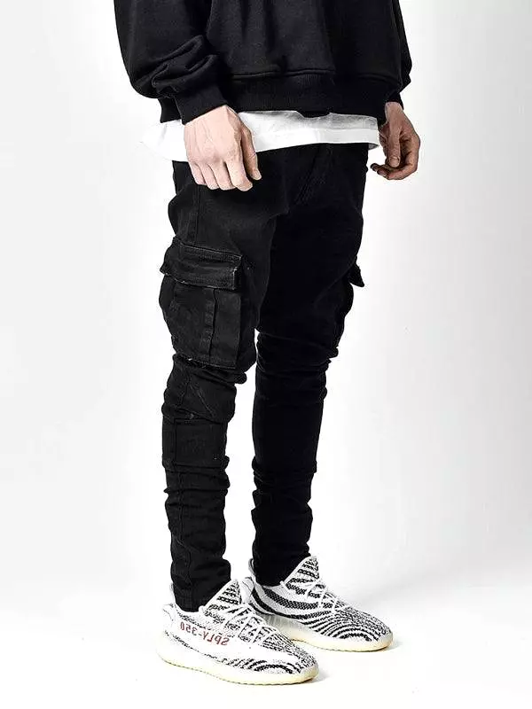 Men Cargo Skinny Jeans