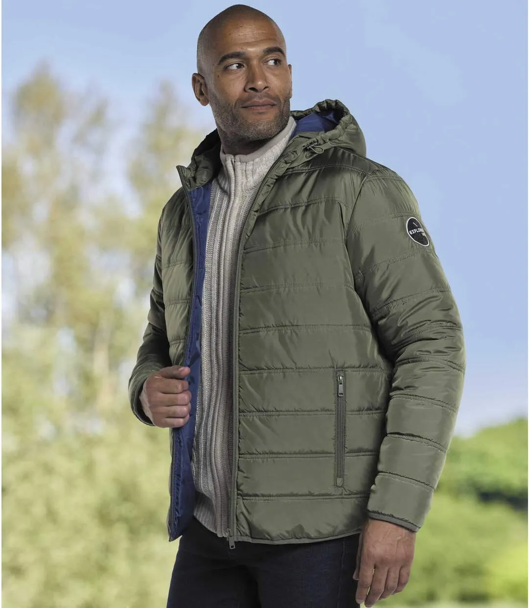 Men's Khaki Puffer Jacket 