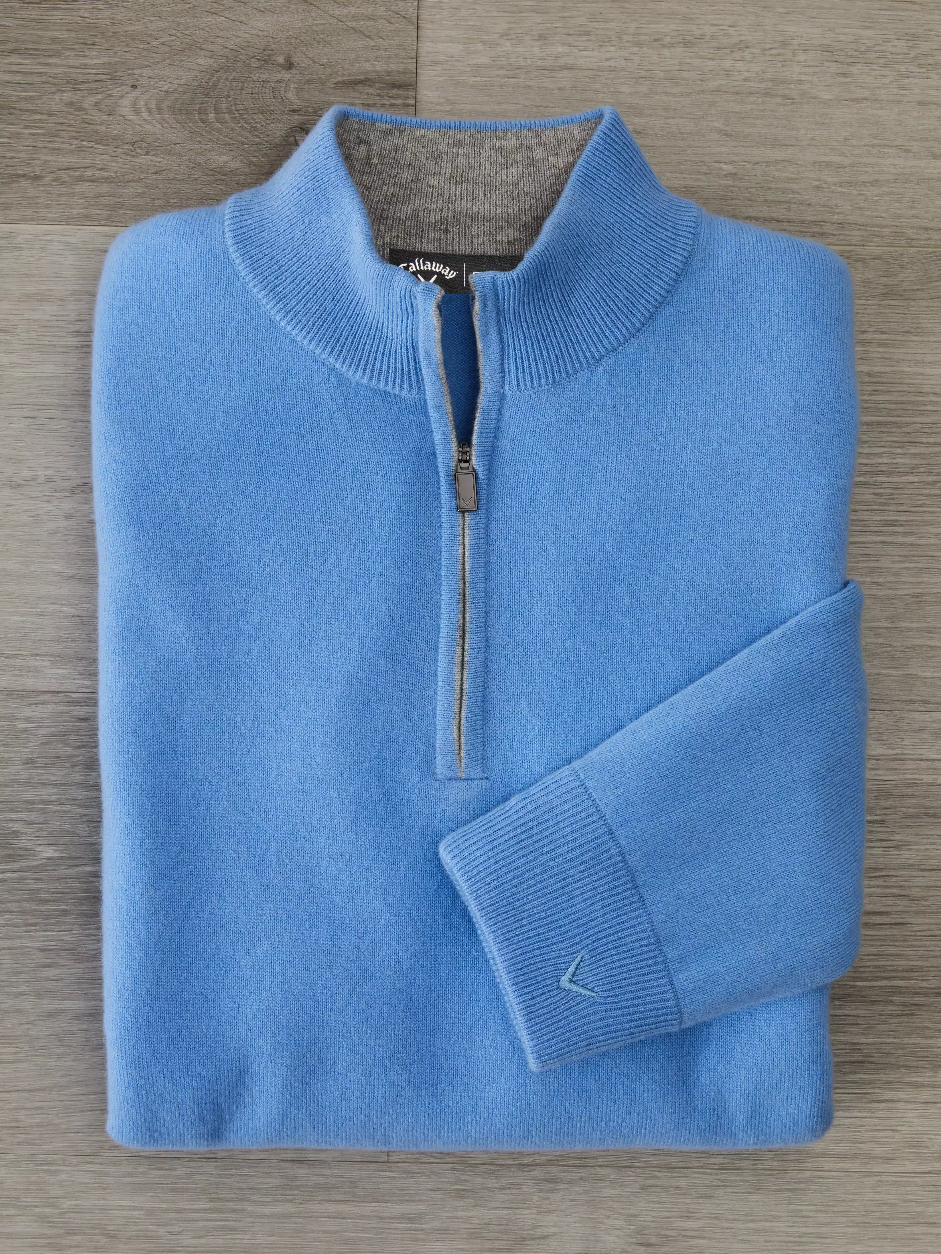 Mens Premium Cashmere 1/4-Zip Golf Sweater