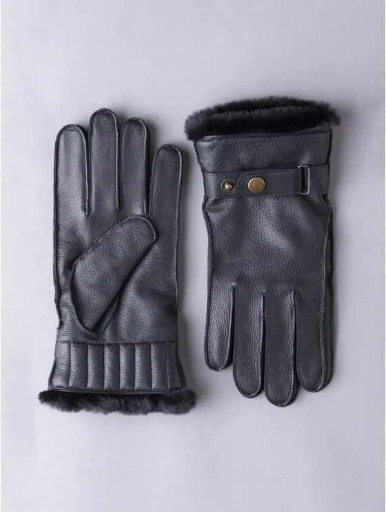 Milne Leather Gloves in Black