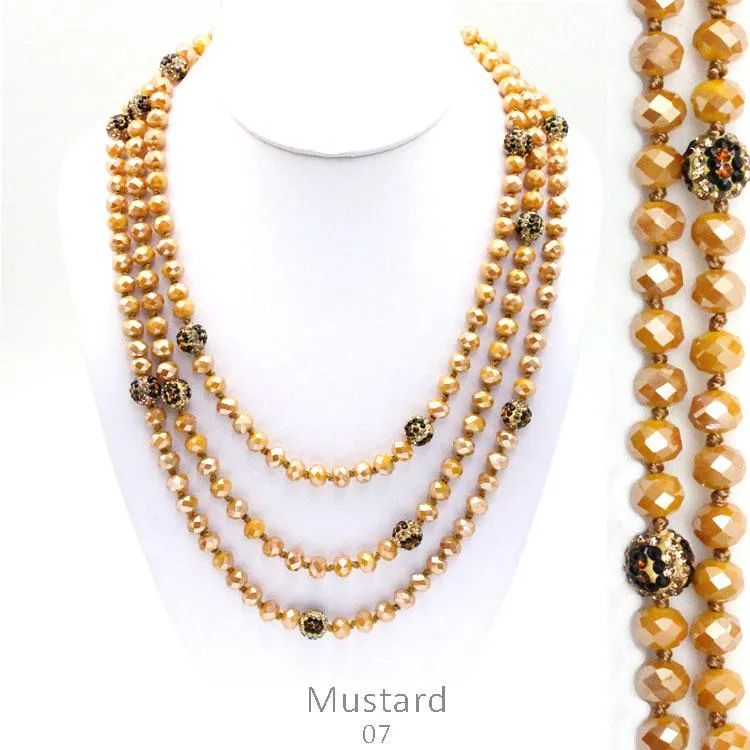 Mustard Yellow & Leopard Crystal Beaded 60