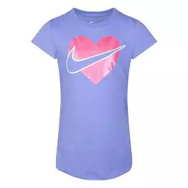 NIKE JUNIOR HEART PURPLE TEE