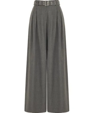 Nocturne Women's Grey Wide Leg Flowy Pants