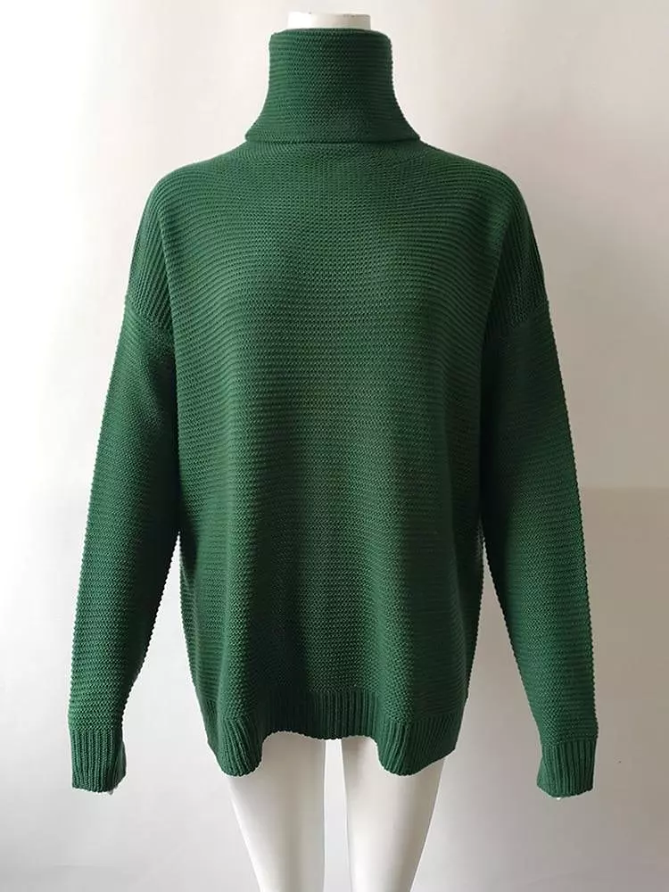 Office Lady Turtleneck Pullover Sweater