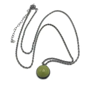 Olive Green & Gun Metal Layering Necklace - Long