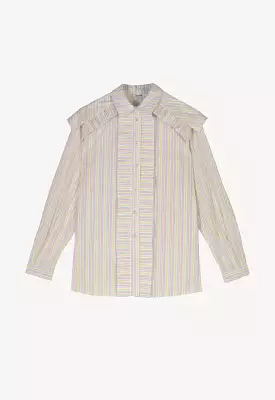 Pleated Printed Full Sleeve Shirt