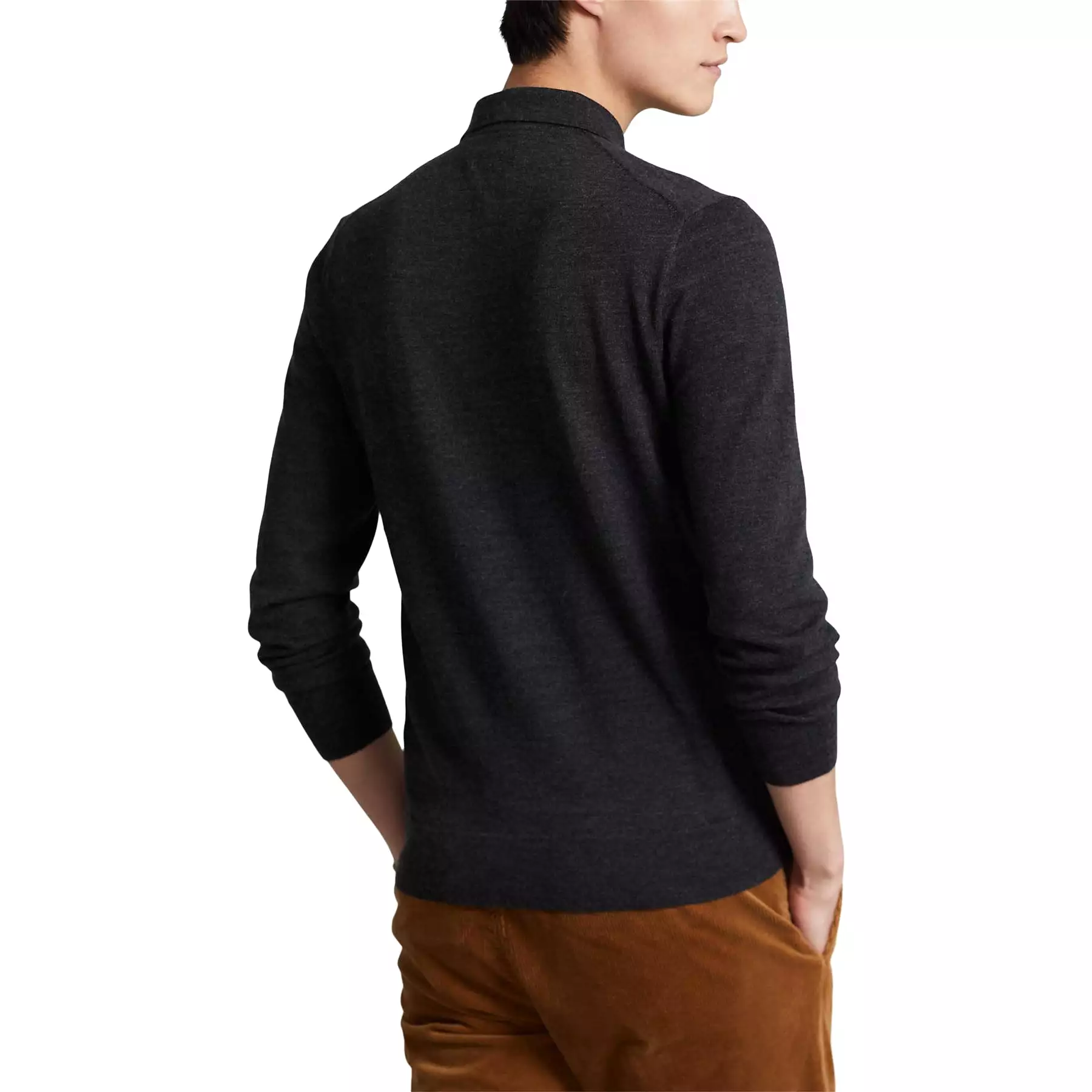 Polo Golf Wool Polo Collar Sweater Dark Granite Heather - AW23