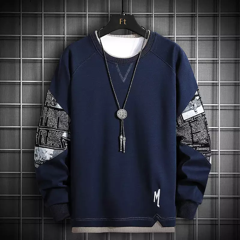 Refine Your Look: Patchwork Hoodie Sweater for Men - Exclusive Design for Sophisticated Style