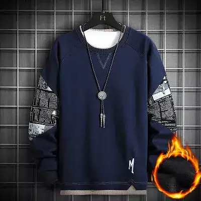 Refine Your Look: Patchwork Hoodie Sweater for Men - Exclusive Design for Sophisticated Style