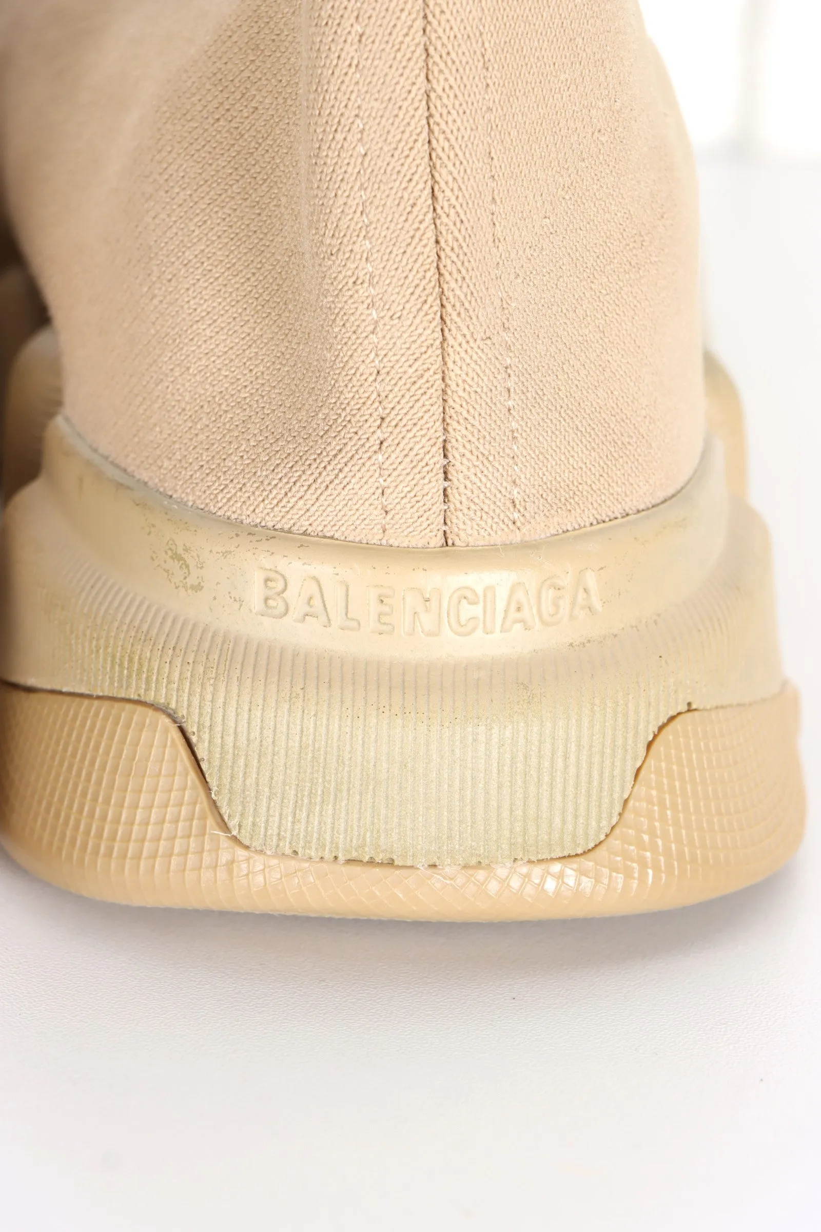 REPLICA Balenciaga Beige 'Speed' Knit Sock Trainer (8)