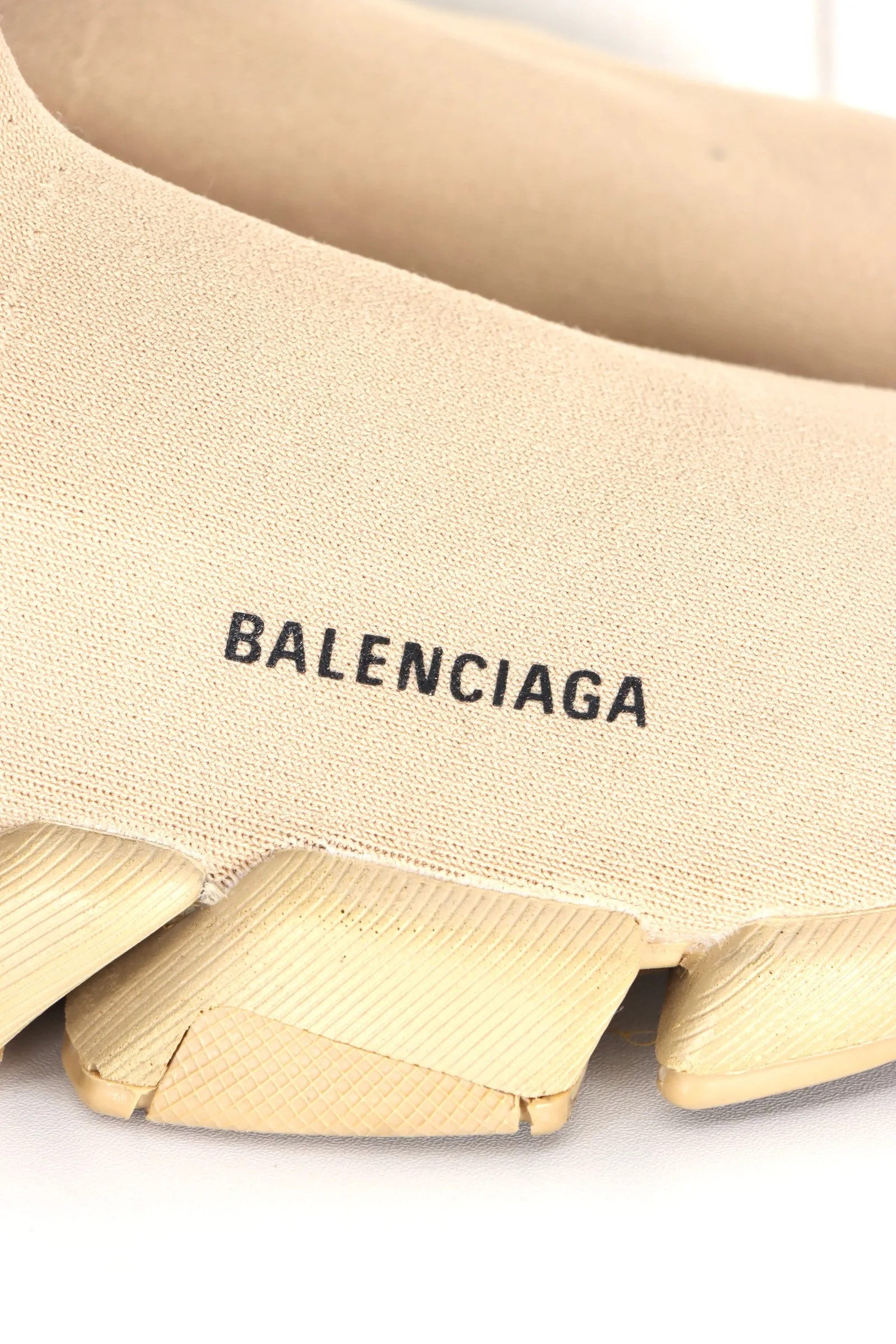 REPLICA Balenciaga Beige 'Speed' Knit Sock Trainer (8)