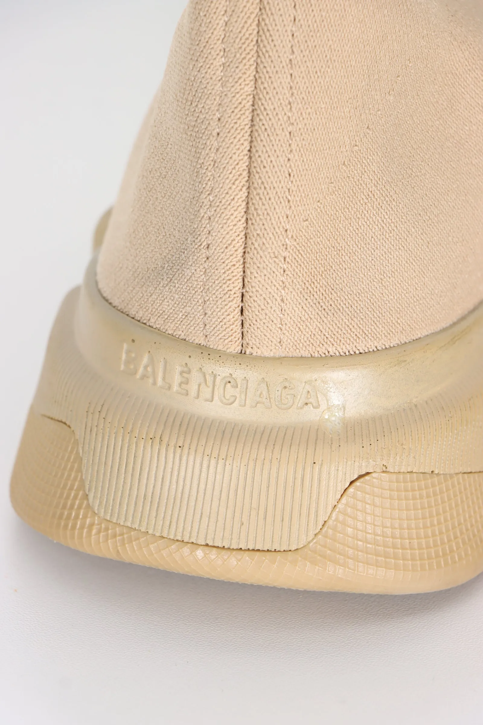 REPLICA Balenciaga Beige 'Speed' Knit Sock Trainer (8)