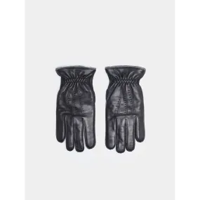 Ribbed leather gloves