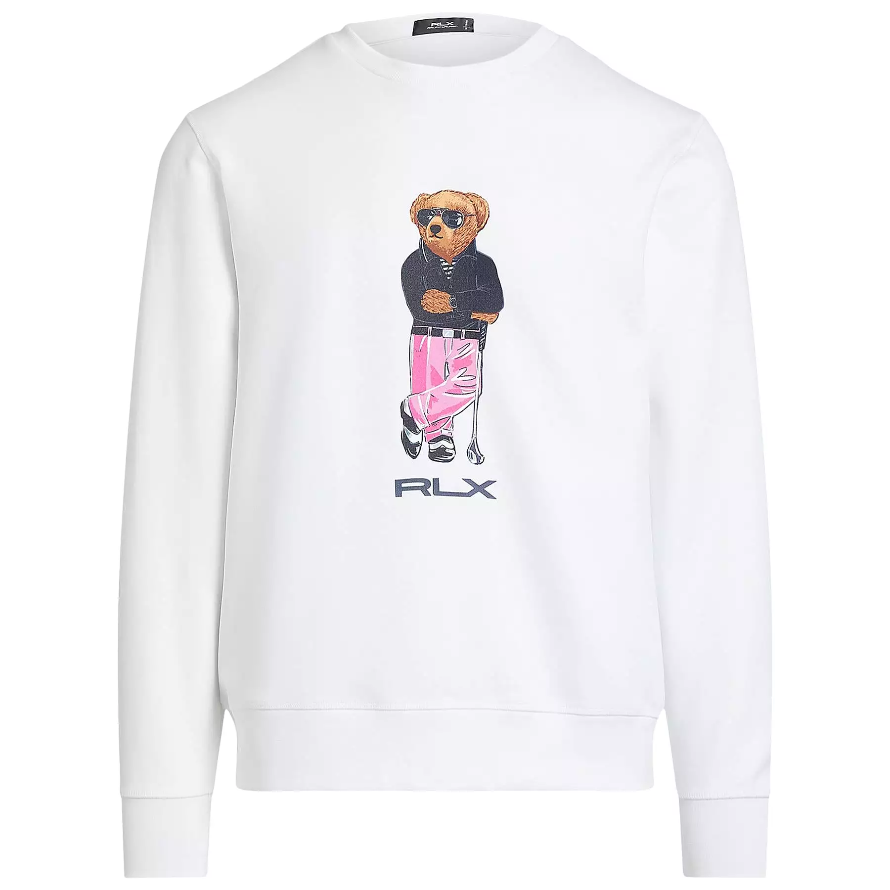 RLX Classic Fit Crew Neck Bear Sweatshirt Ceramic White - SS24