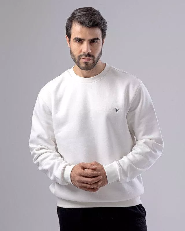 ROUND-NECK SWEATSHIRT - OFF WHITE