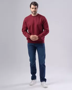 ROUND-NECK SWEATSHIRT - WINE