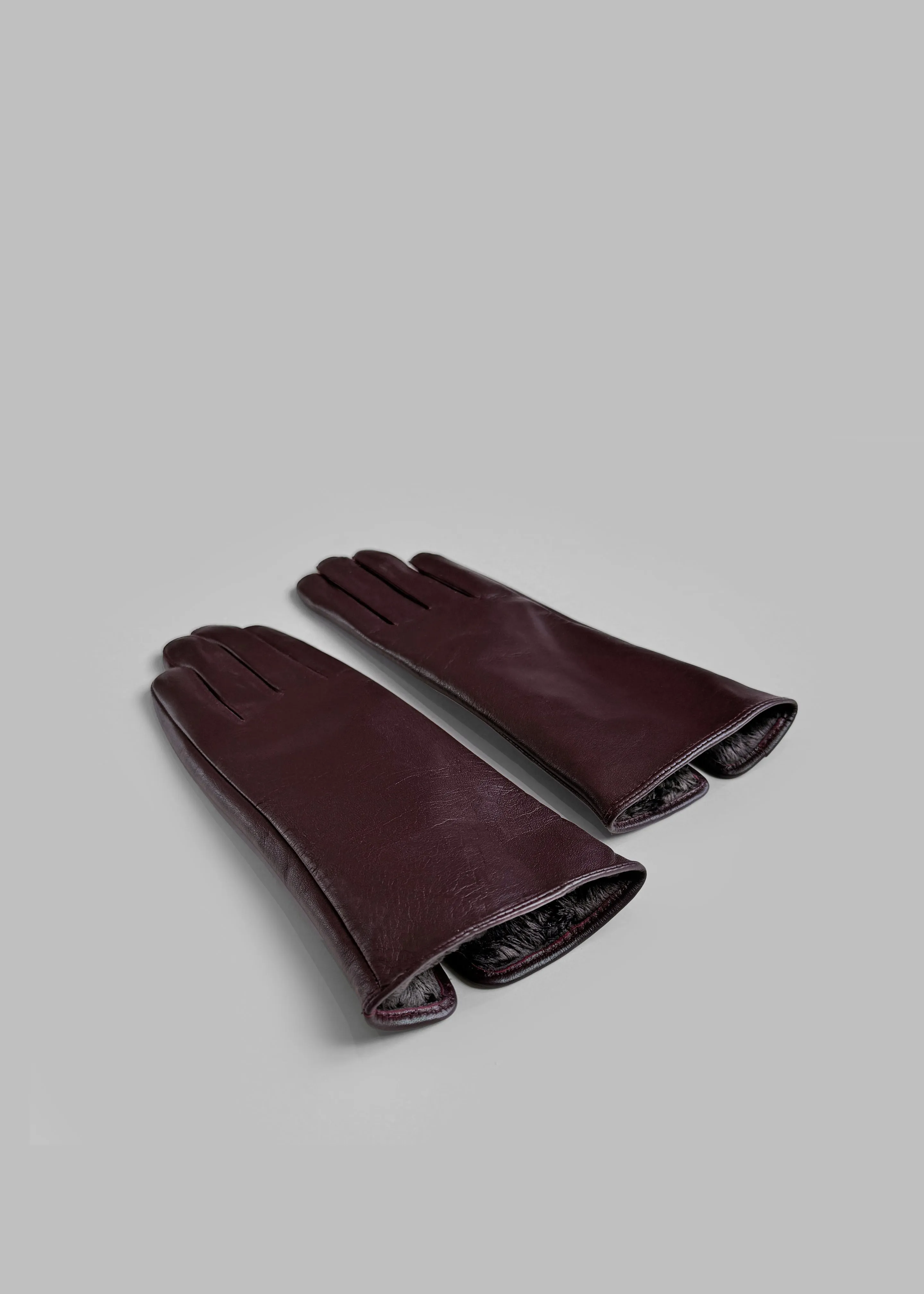 Ruby Leather Gloves - Burgundy