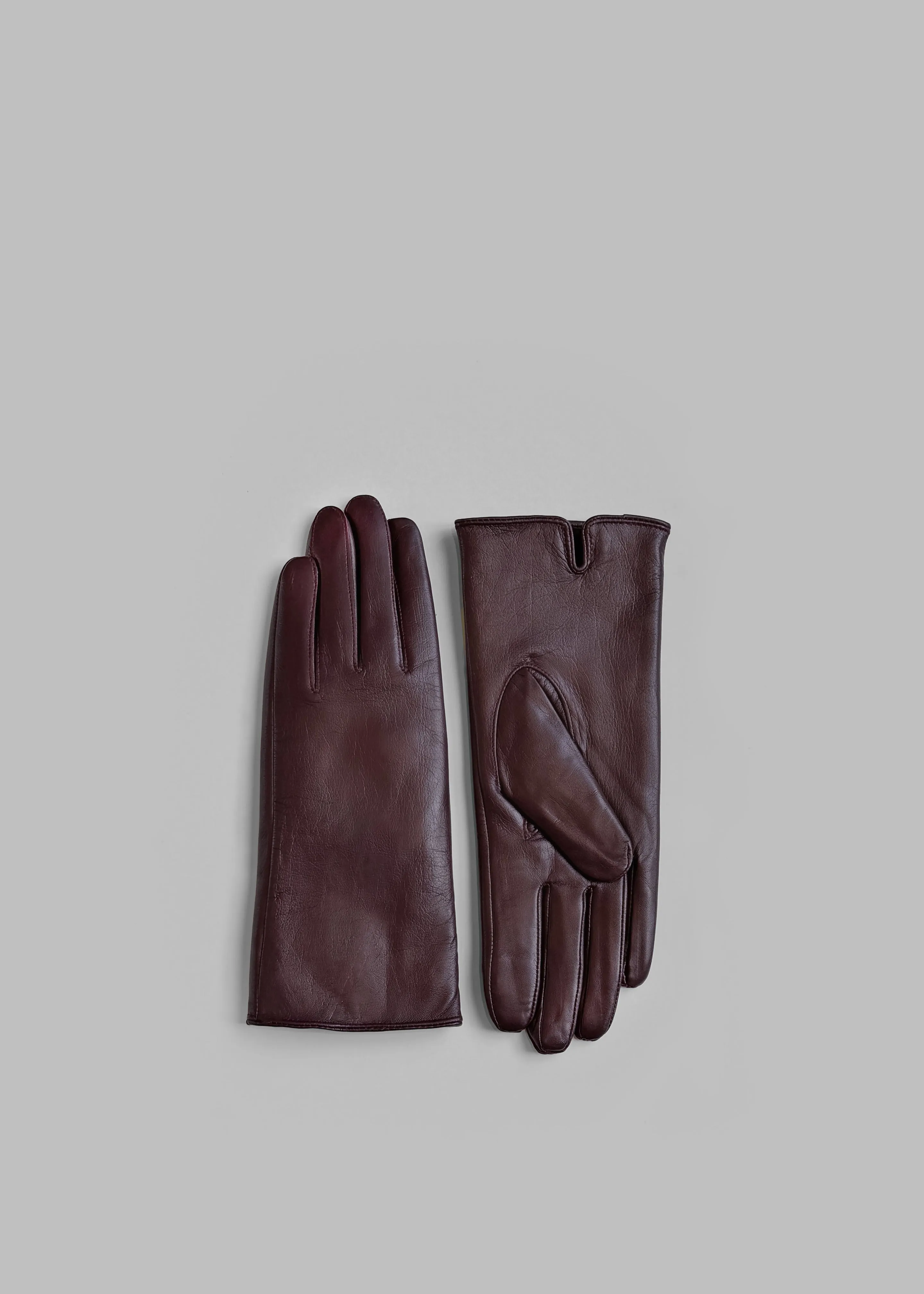 Ruby Leather Gloves - Burgundy