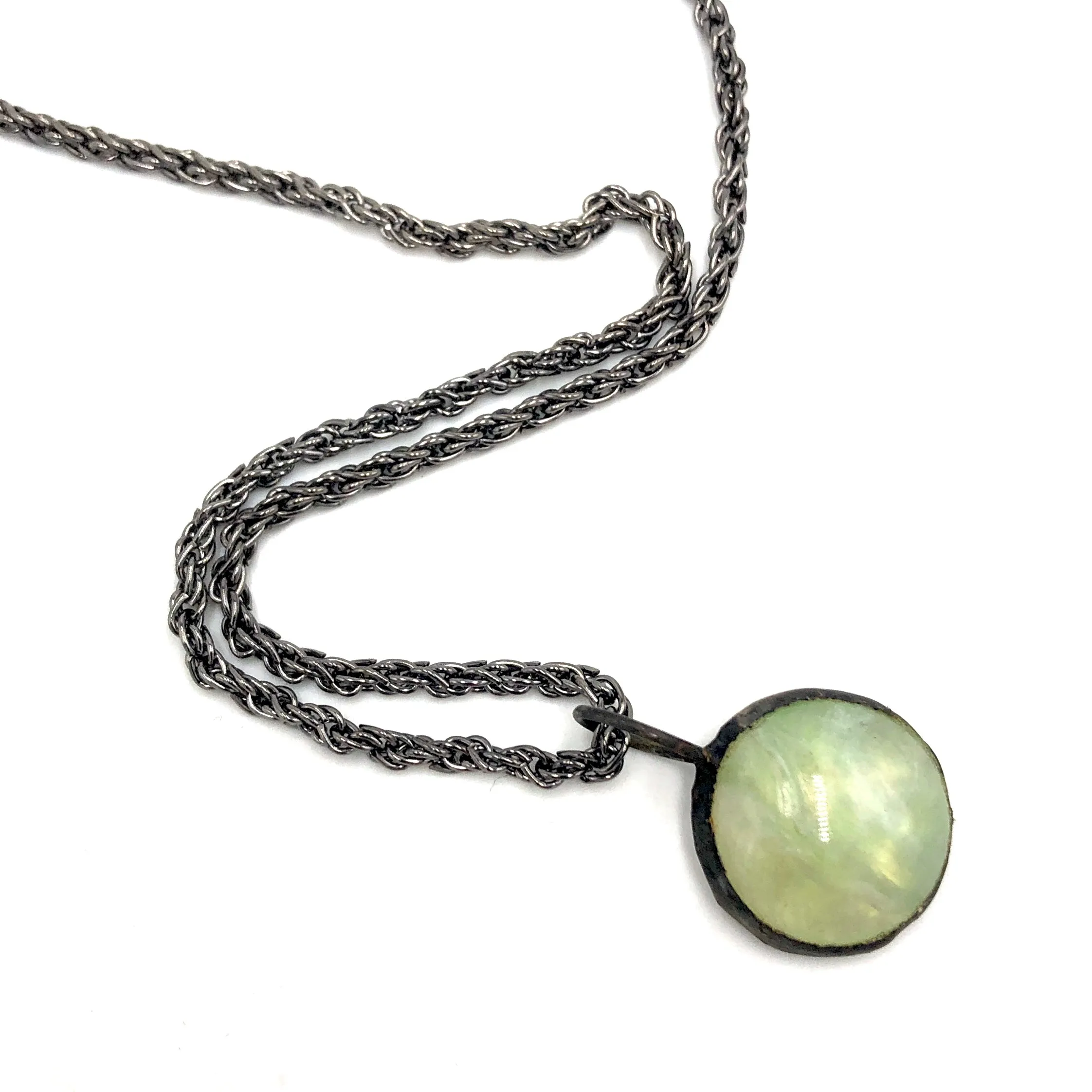 Sage Luster Coin Layering Necklace