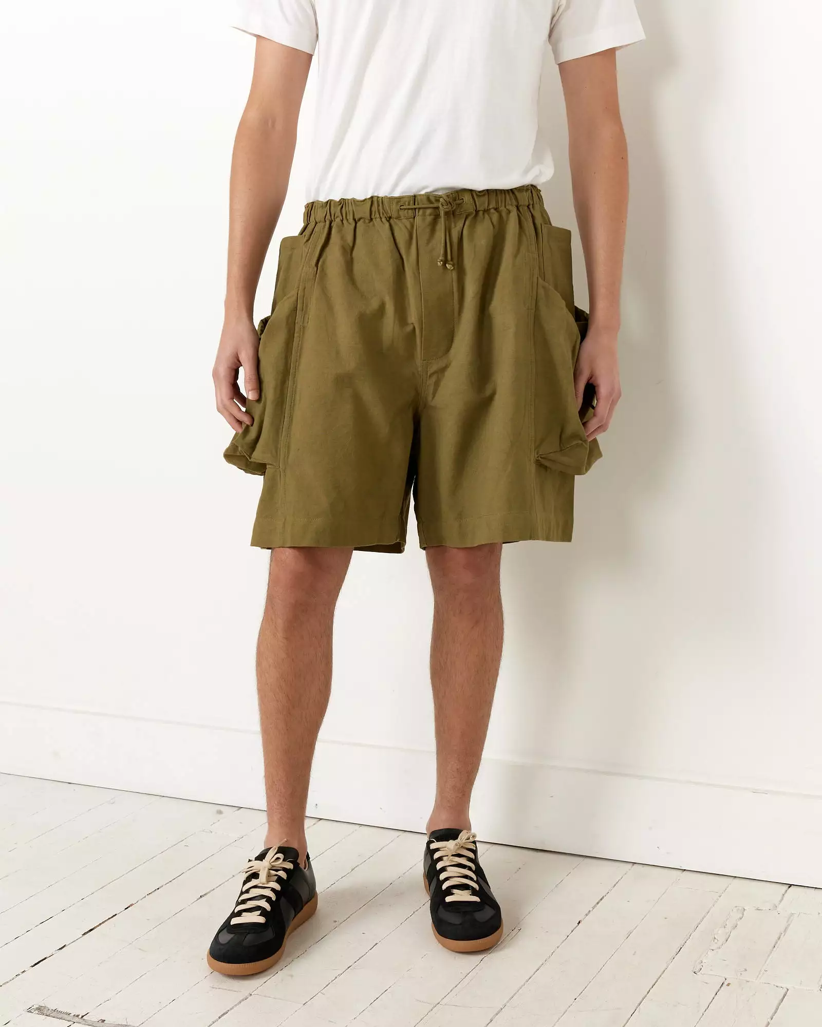 Salt Shorts in Olive Slub