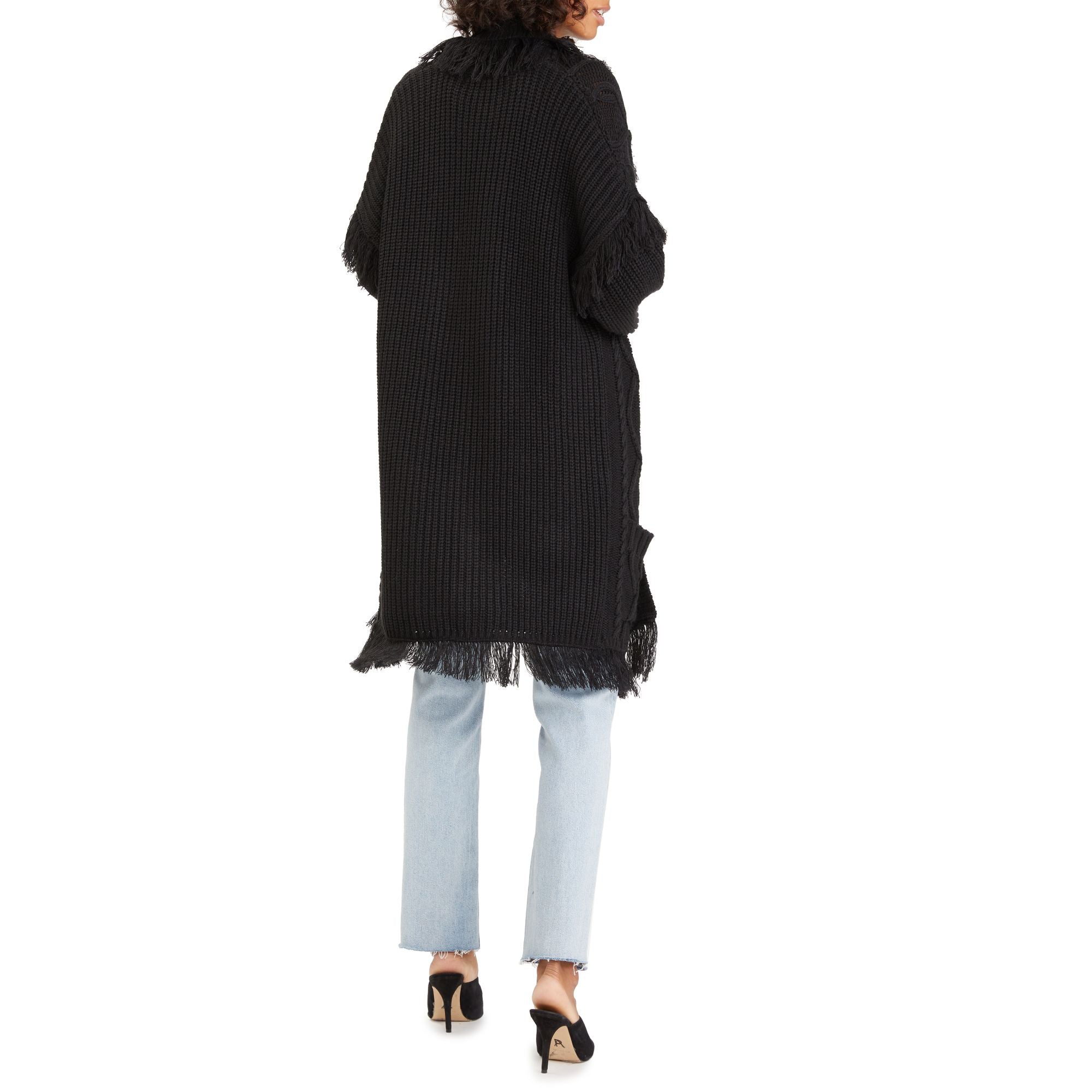 Sanctuary Women's Make Sway Fringe Cardi - BLACK