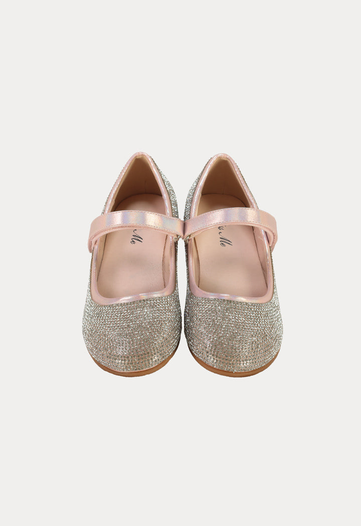 Shiny Strass Velcro Strap Shoes