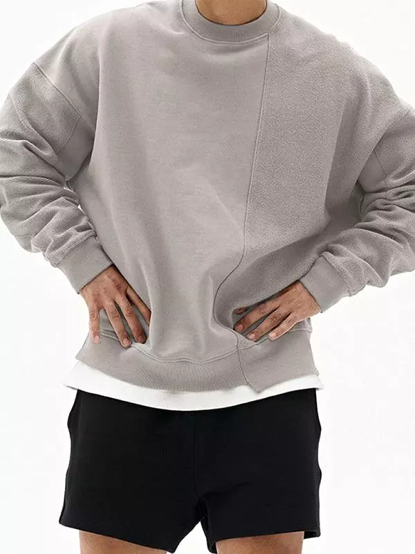 Solid Crew Neck Men Sweatshirt