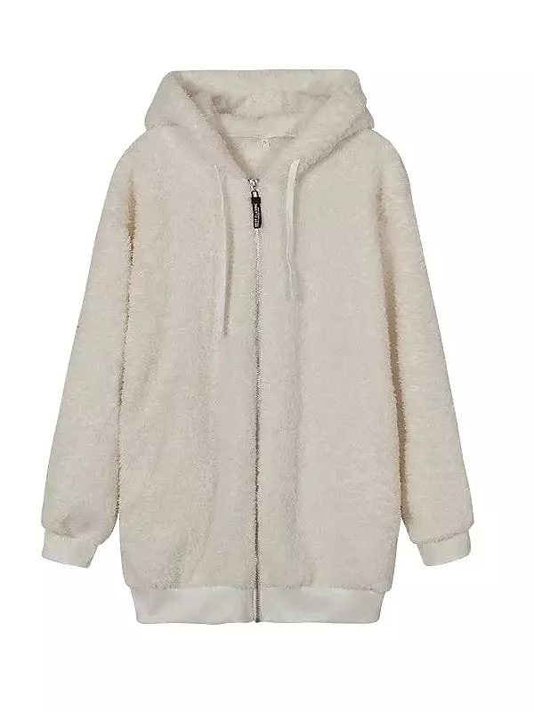 Stay Cozy in Style with Women's Sherpa Fleece Zip Hoodie Sweatshirt