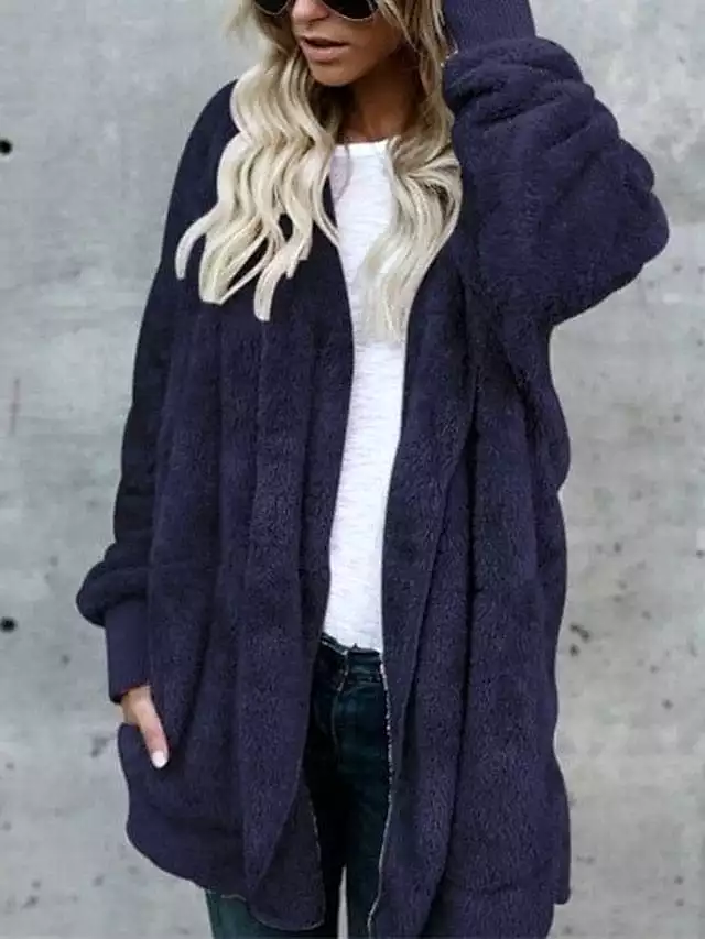 Stay Warm and Stylish with Women's Sherpa Jacket Fleece Teddy Coat