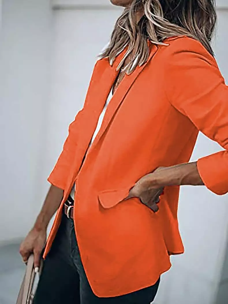 Stylish Women's Open Front Long Sleeve Blazer Coat for Work and Office