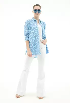 Symmetrical Pattern Embroidered Shirt (Free Size)