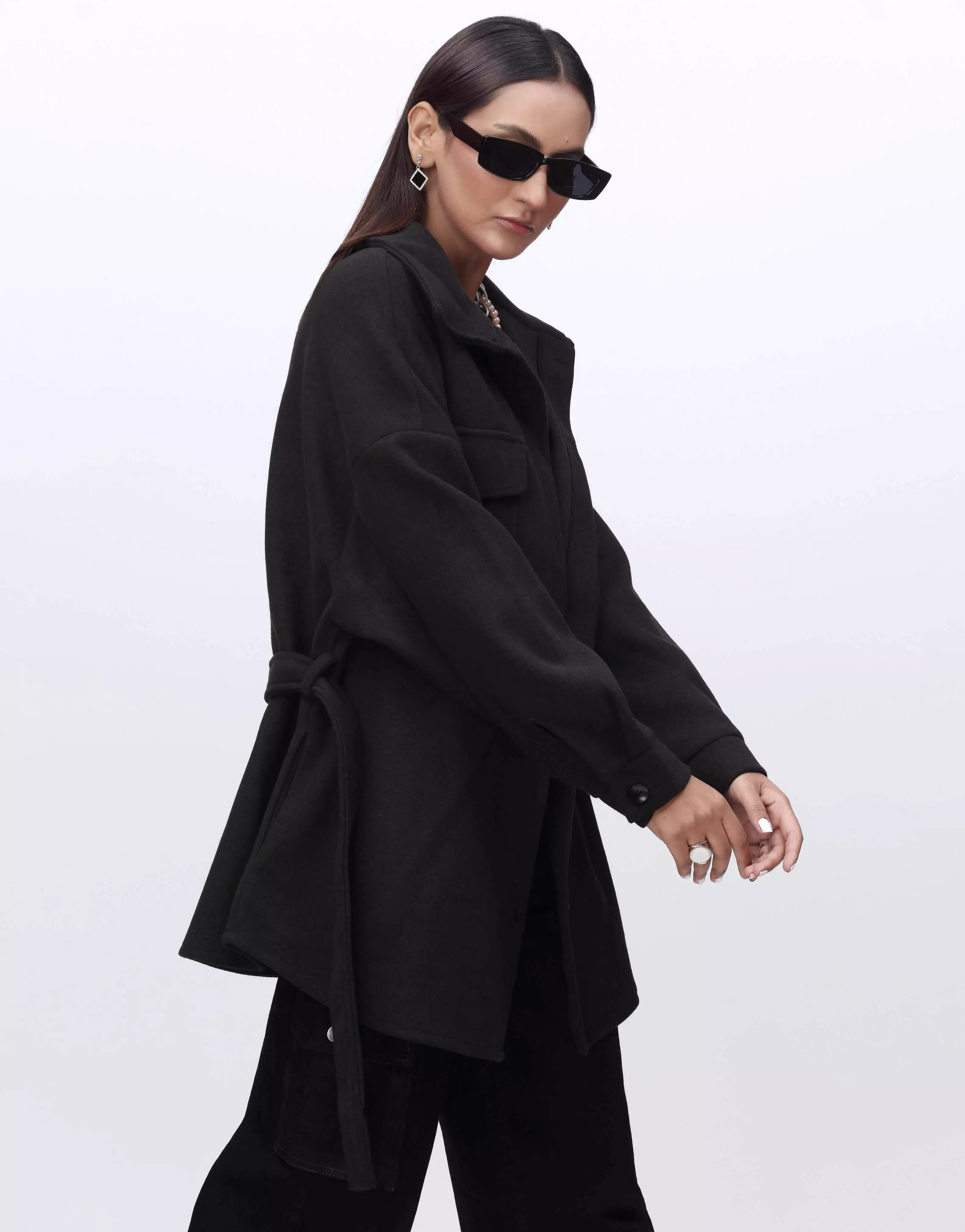 Trench Coat-Black (Without Belt)