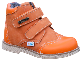 Twiki Orthopedic Boots TW-318-6 Orange Autumn Winter Outdoor Shoes Two Fasteners Baby Toddler Kids Boys Girls