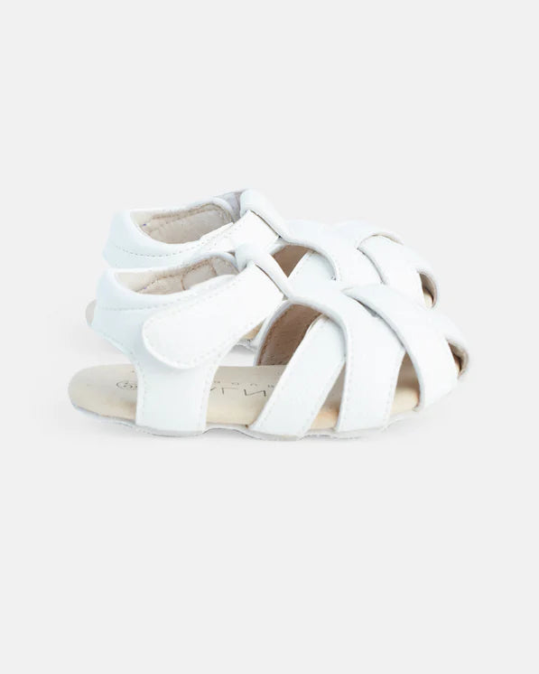 Walnut MINI BRADY Sandal - White