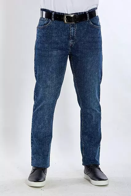 Washed slim fitted jeans-Dark wash