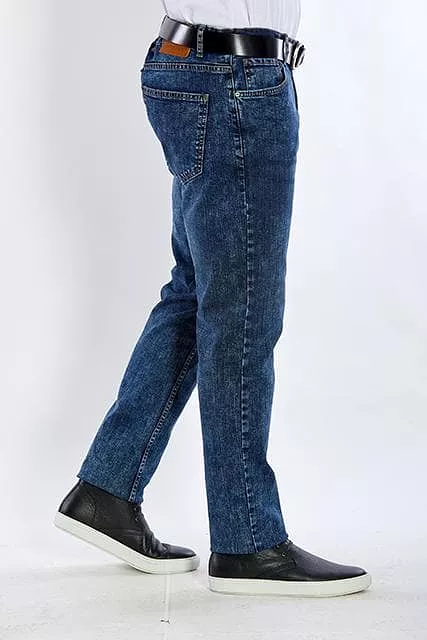 Washed slim fitted jeans-Dark wash