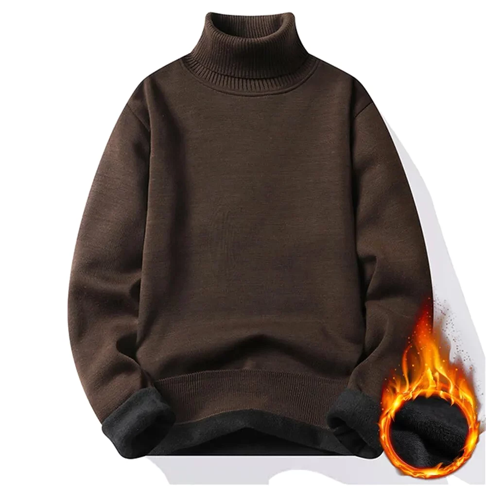 Winter Men's Turtleneck Thicken Sweater Men's Knitting Pullovers Cold Weather Jumpers