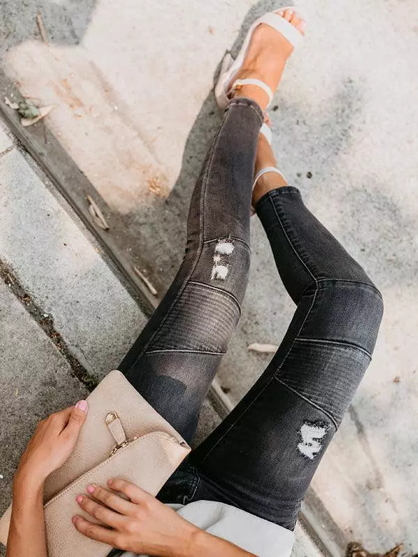 Women Biker Skinny Jeans