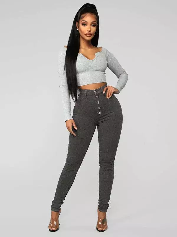 Women High Waist Skinny Jeans