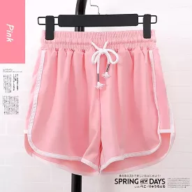 Women Sports Shorts Elastic High Waist Drawstring Fitness Casual Shorts Multicolor Girls Sexy Daily Track Shorts Summer S4731465