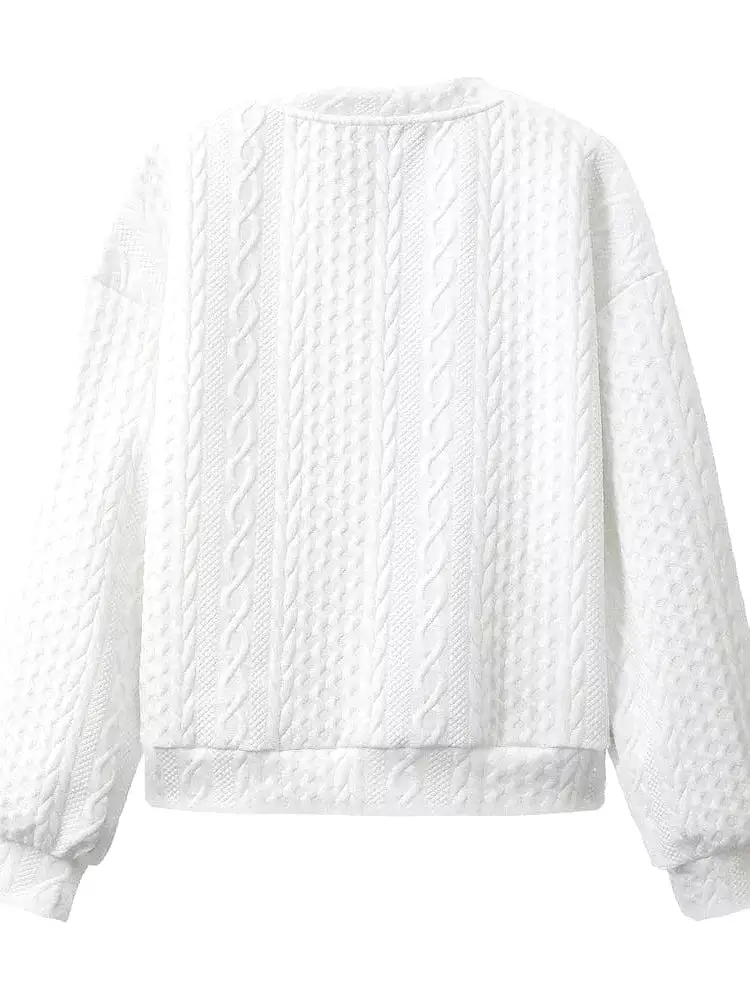 Women's Cozy Textured Zip Up Sweatshirt for Fall & Winter