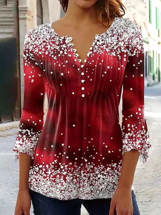 Women's Plus Size Skull Print Long Sleeve Shirt