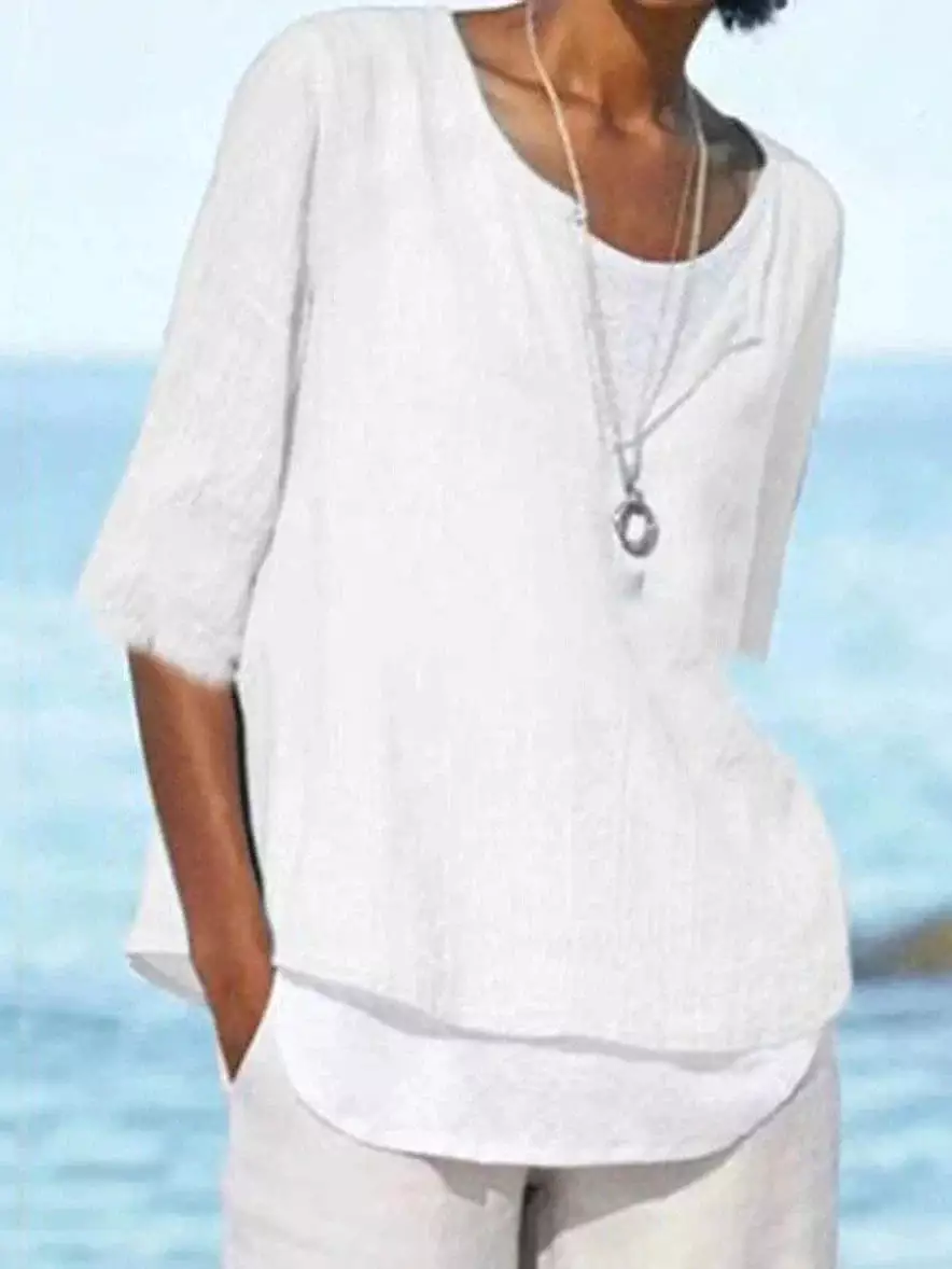 Women's V-Neck Half Sleeve Blouse - Casual and Versatile